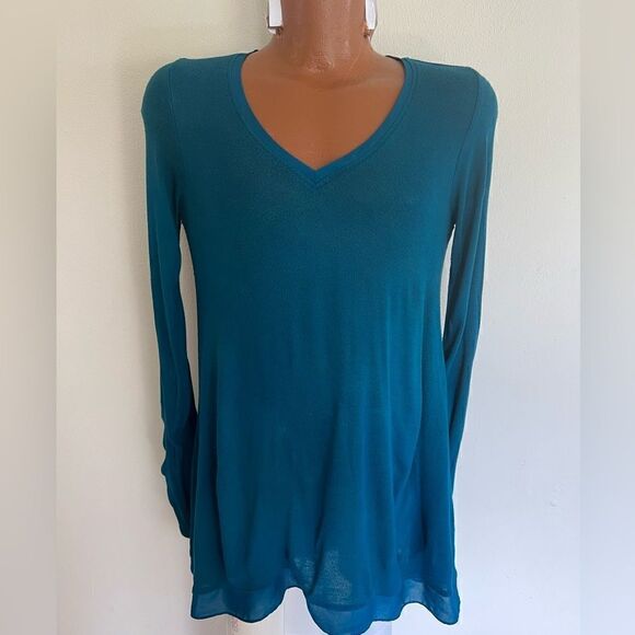 a.n.a Teal-Long Sleeve Top Size M - Picture 1 of 5